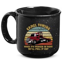 Camel Towing Retro Funny Adult Humor Cringey Dirty Joke Meaningful Gift 15oz Campfire Ceramic Mug
