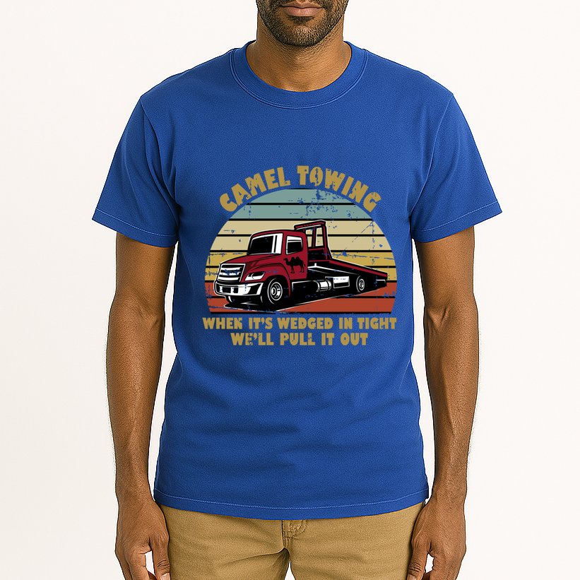 Camel Towing Retro Funny Adult Humor Cringey Dirty Joke Meaningful Gift Tall T-Shirt