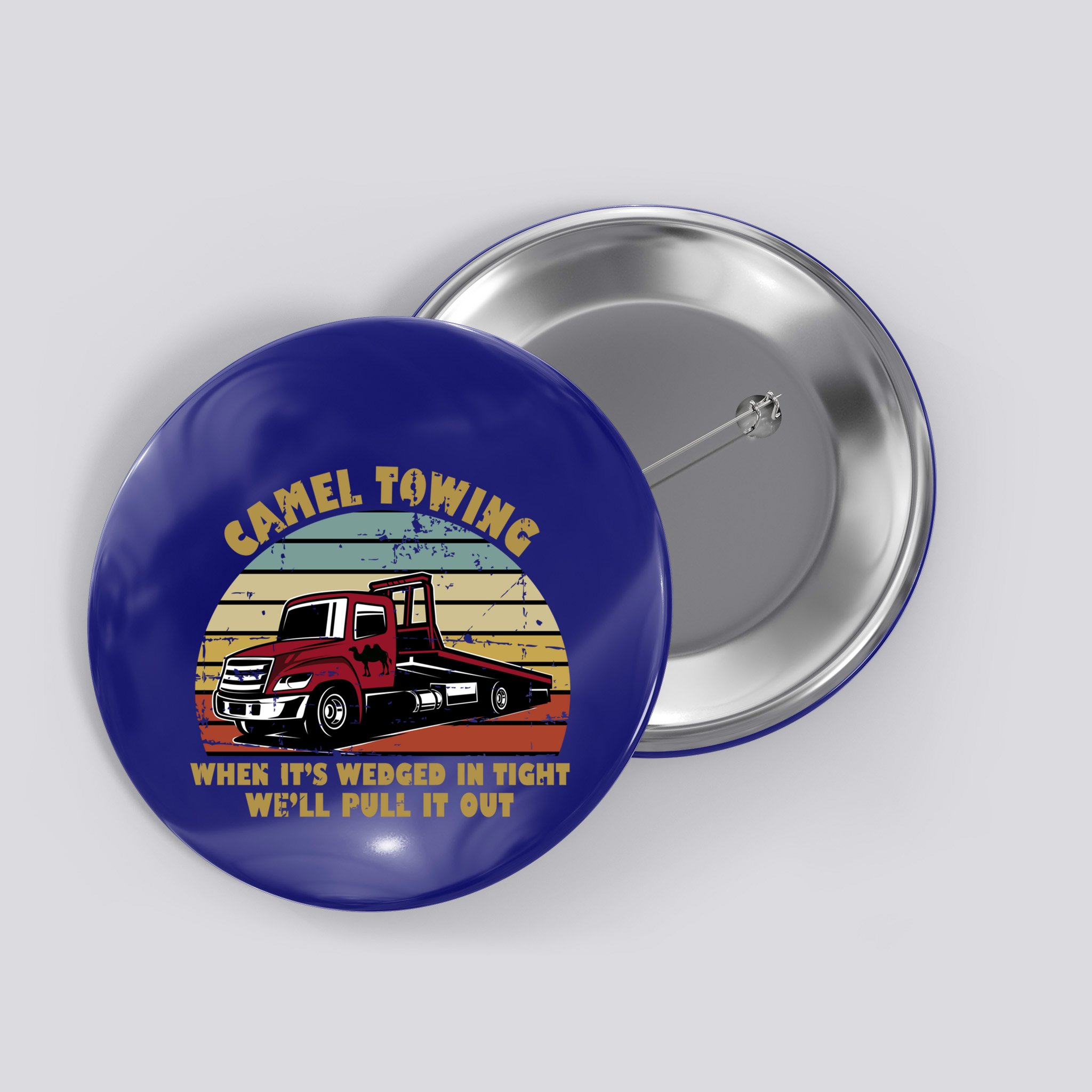 Camel Towing Retro Funny Adult Humor Cringey Dirty Joke Meaningful Gift Button