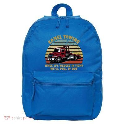 Camel Towing Retro Funny Adult Humor Cringey Dirty Joke Meaningful Gift 16 in Basic Backpack