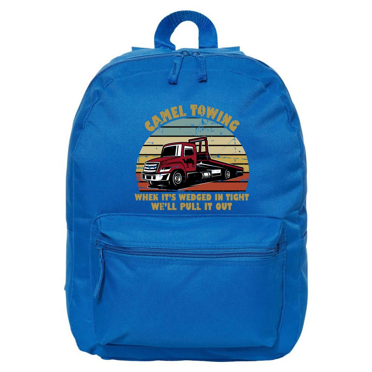 Camel Towing Retro Funny Adult Humor Cringey Dirty Joke Meaningful Gift 16 in Basic Backpack