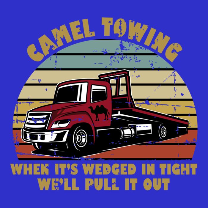 Camel Towing Retro Funny Adult Humor Cringey Dirty Joke Meaningful Gift Poster