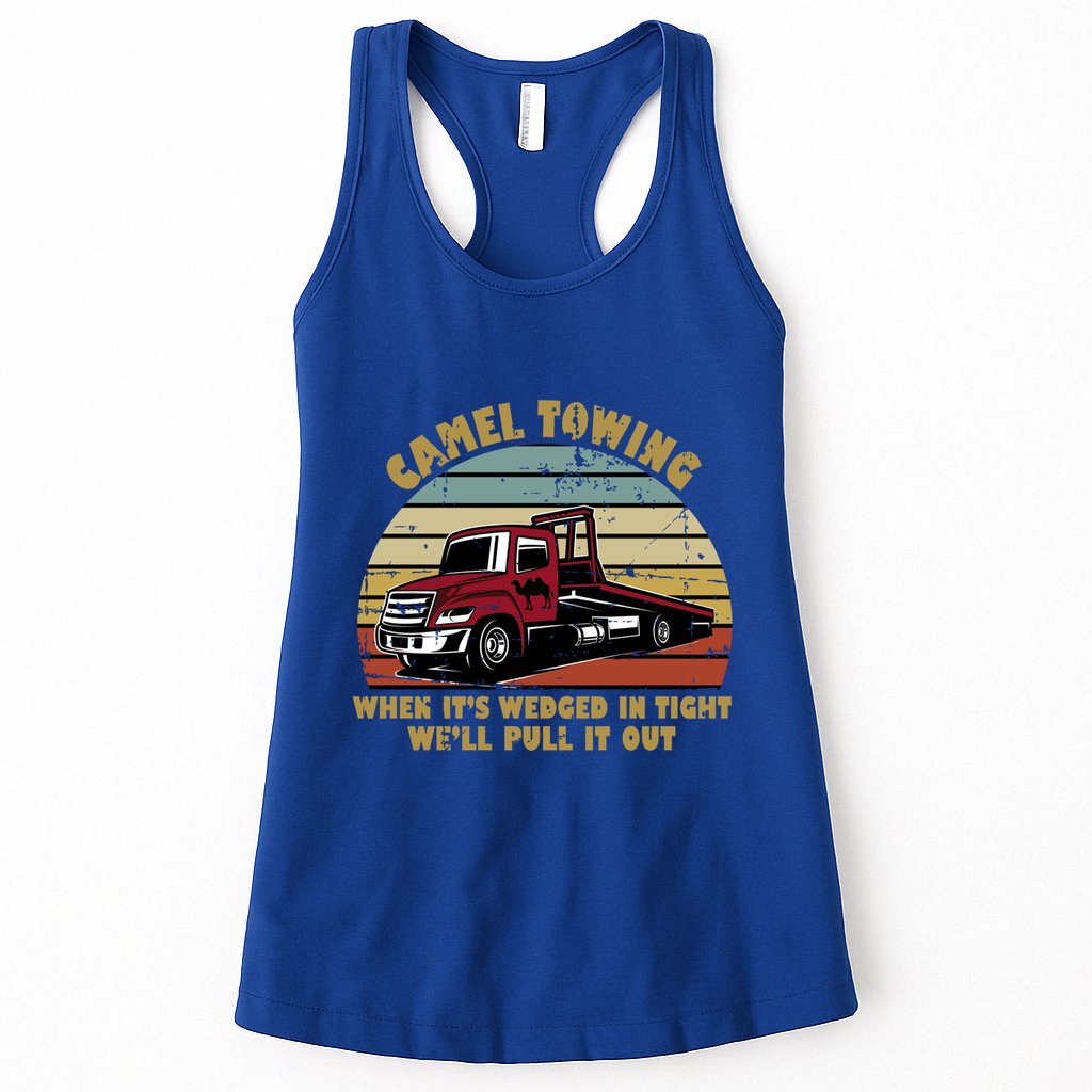 Camel Towing Retro Funny Adult Humor Cringey Dirty Joke Meaningful Gift Womens Tank Top