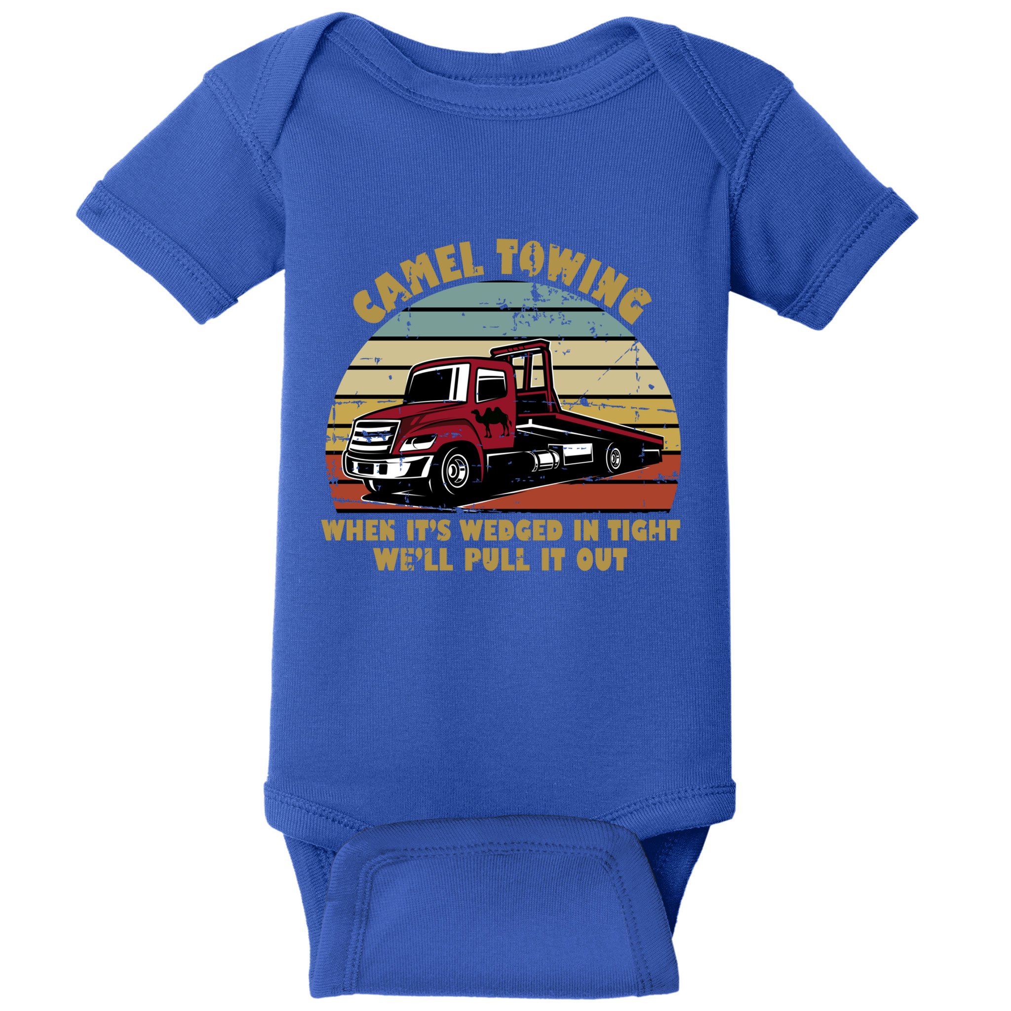 Camel Towing Retro Funny Adult Humor Cringey Dirty Joke Meaningful Gift Baby Bodysuit