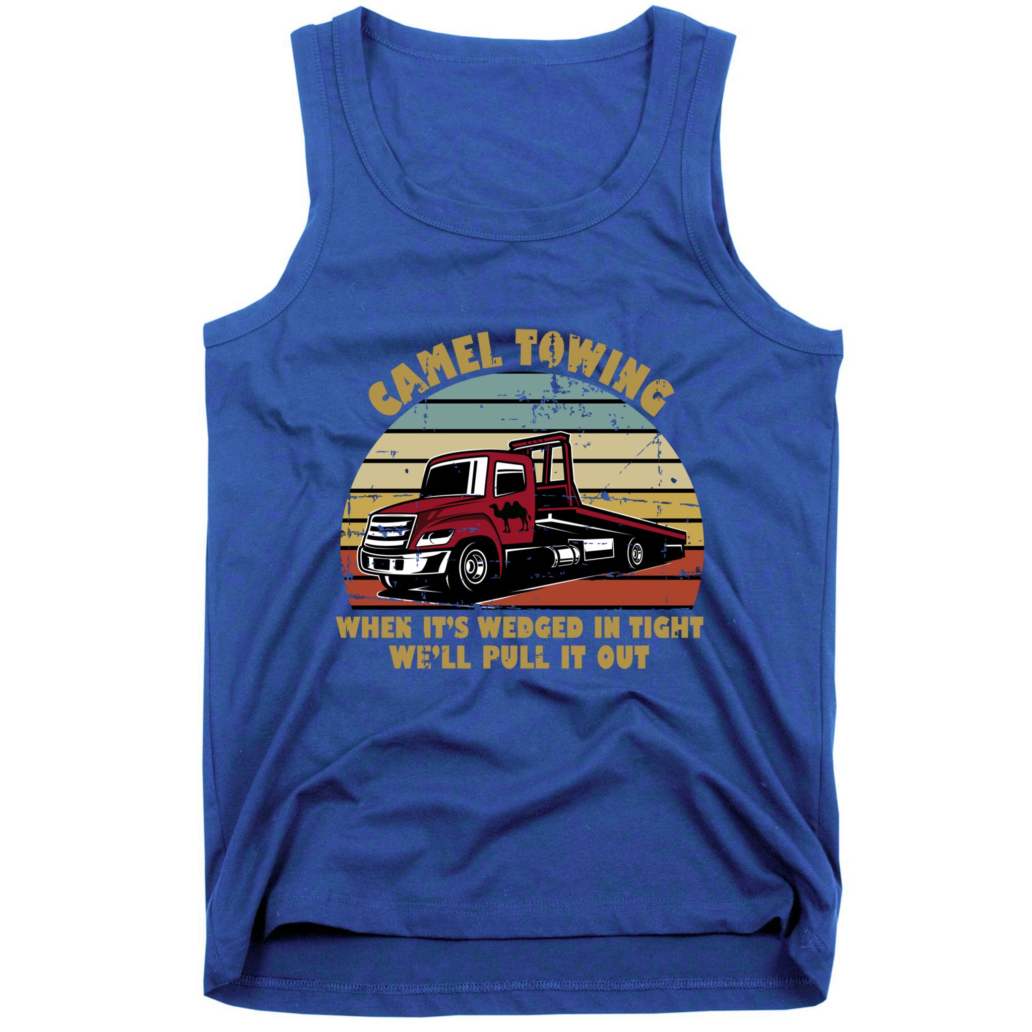 Camel Towing Retro Funny Adult Humor Cringey Dirty Joke Meaningful Gift Tank Top