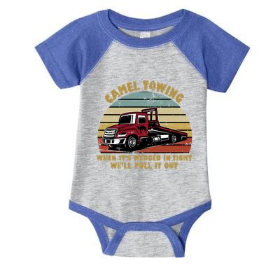 Camel Towing Retro Funny Adult Humor Cringey Dirty Joke Meaningful Gift Infant Baby Jersey Bodysuit