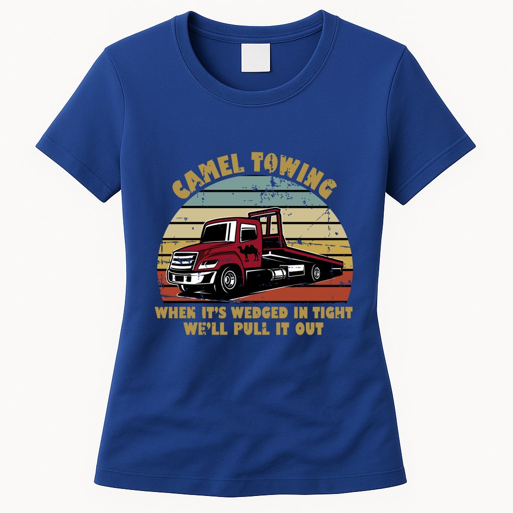 Camel Towing Retro Funny Adult Humor Cringey Dirty Joke Meaningful Gift Womens T-Shirt