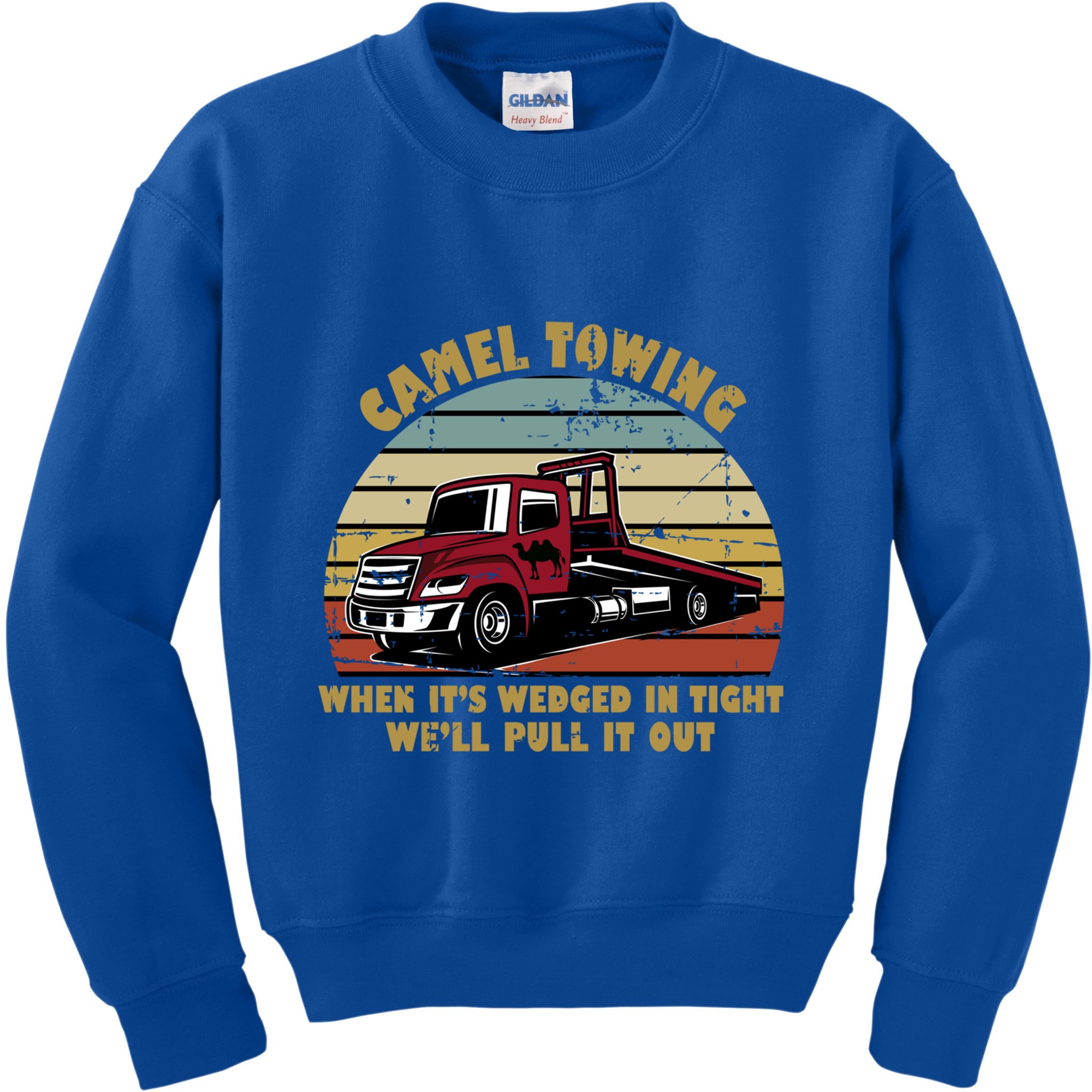 Camel Towing Retro Funny Adult Humor Cringey Dirty Joke Meaningful Gift Kids Sweatshirt
