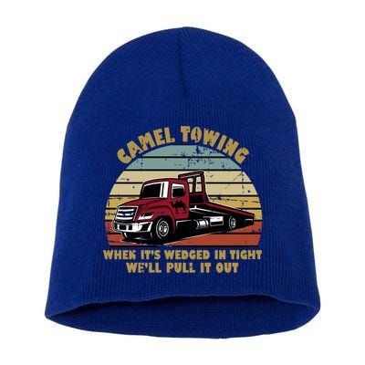 Camel Towing Retro Funny Adult Humor Cringey Dirty Joke Meaningful Gift Short Acrylic Beanie