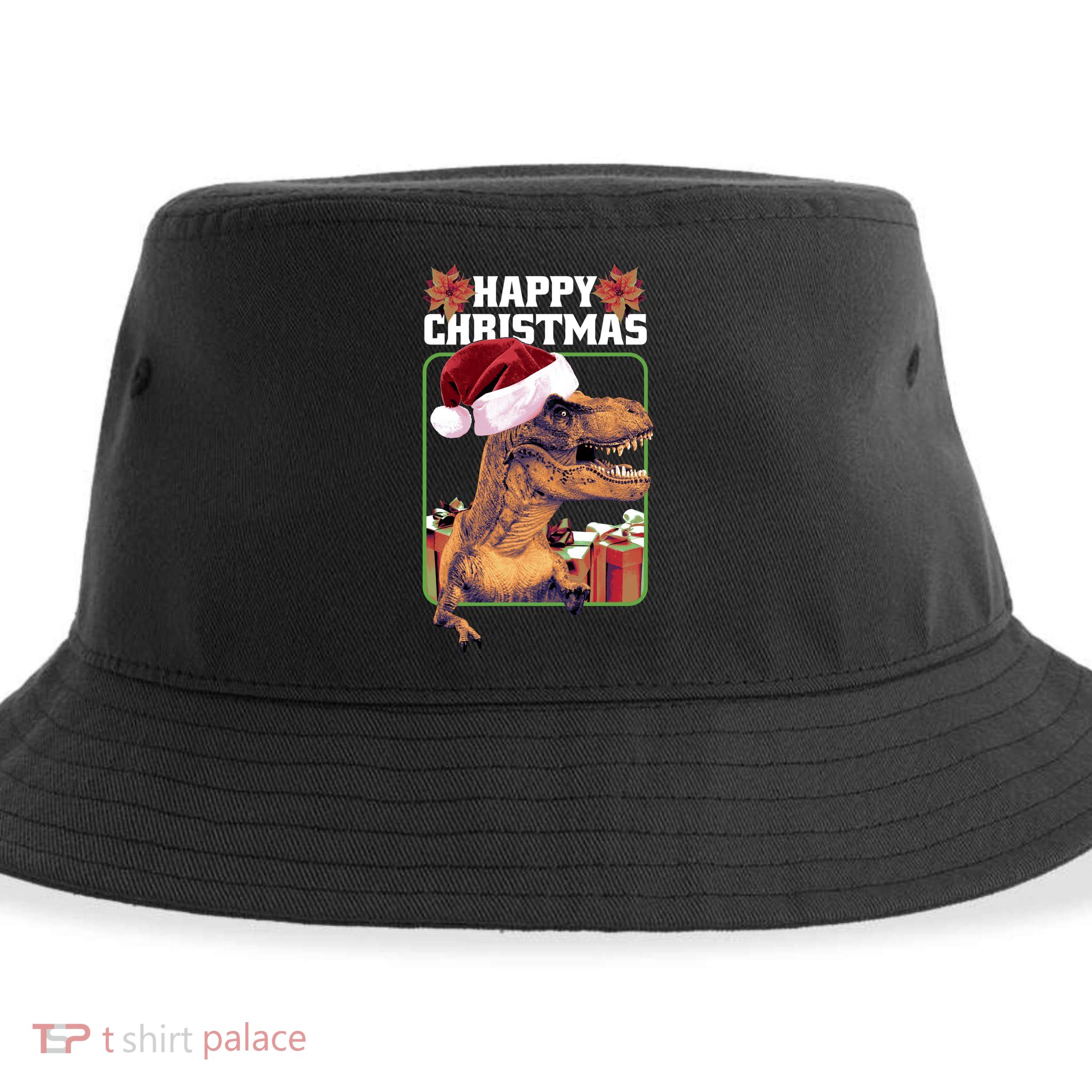 Cool T Rex Happy Christmas Sustainable Bucket Hat