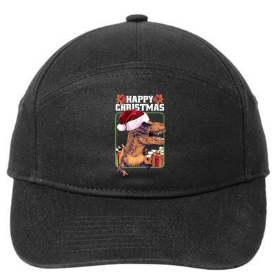 Cool T Rex Happy Christmas 7-Panel Snapback Hat