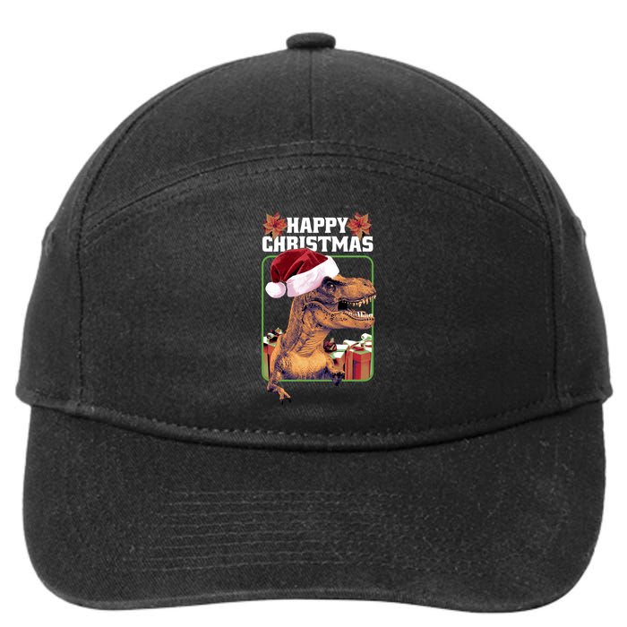 Cool T Rex Happy Christmas 7-Panel Snapback Hat