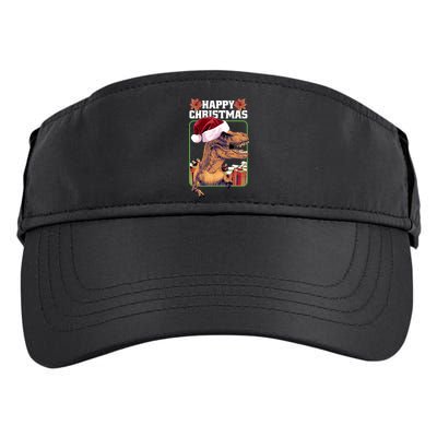 Cool T Rex Happy Christmas Adult Drive Performance Visor