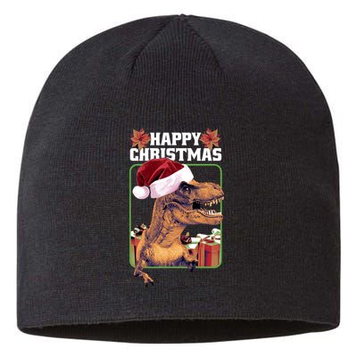 Cool T Rex Happy Christmas Sustainable Beanie