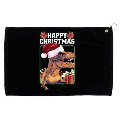 Cool T Rex Happy Christmas Grommeted Golf Towel