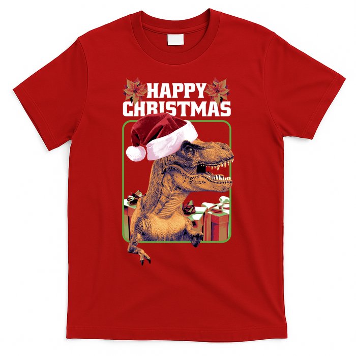 Cool T Rex Happy Christmas T-Shirt