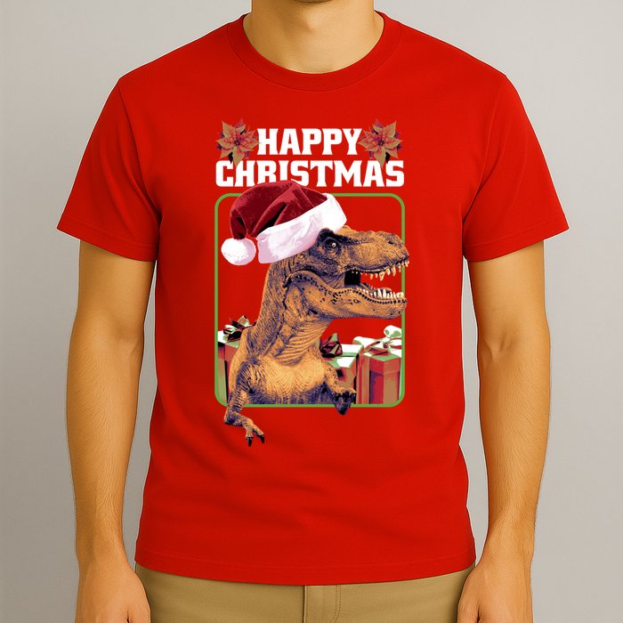 Cool T Rex Happy Christmas T-Shirt