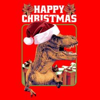 Cool T Rex Happy Christmas T-Shirt