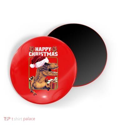 Cool T Rex Happy Christmas Magnet