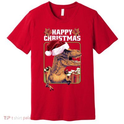 Cool T Rex Happy Christmas Premium T-Shirt