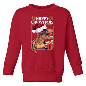 Cool T Rex Happy Christmas Toddler Sweatshirt