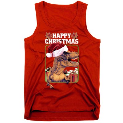 Cool T Rex Happy Christmas Tank Top