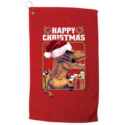 Cool T Rex Happy Christmas Golf Towel