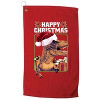 Cool T Rex Happy Christmas Golf Towel