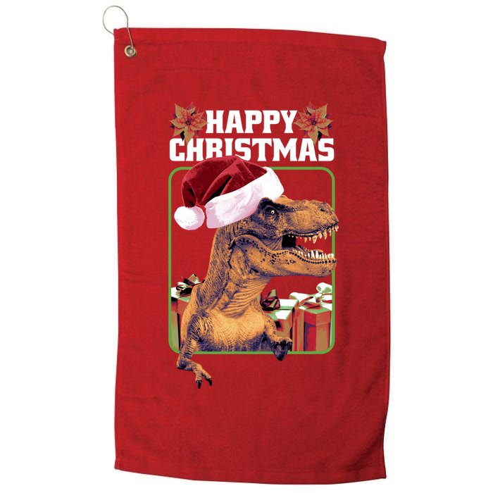 Cool T Rex Happy Christmas Golf Towel