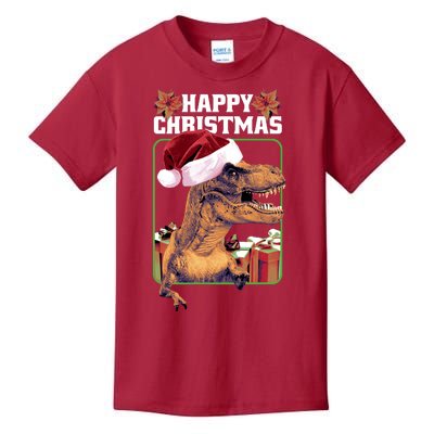 Cool T Rex Happy Christmas Kids T-Shirt