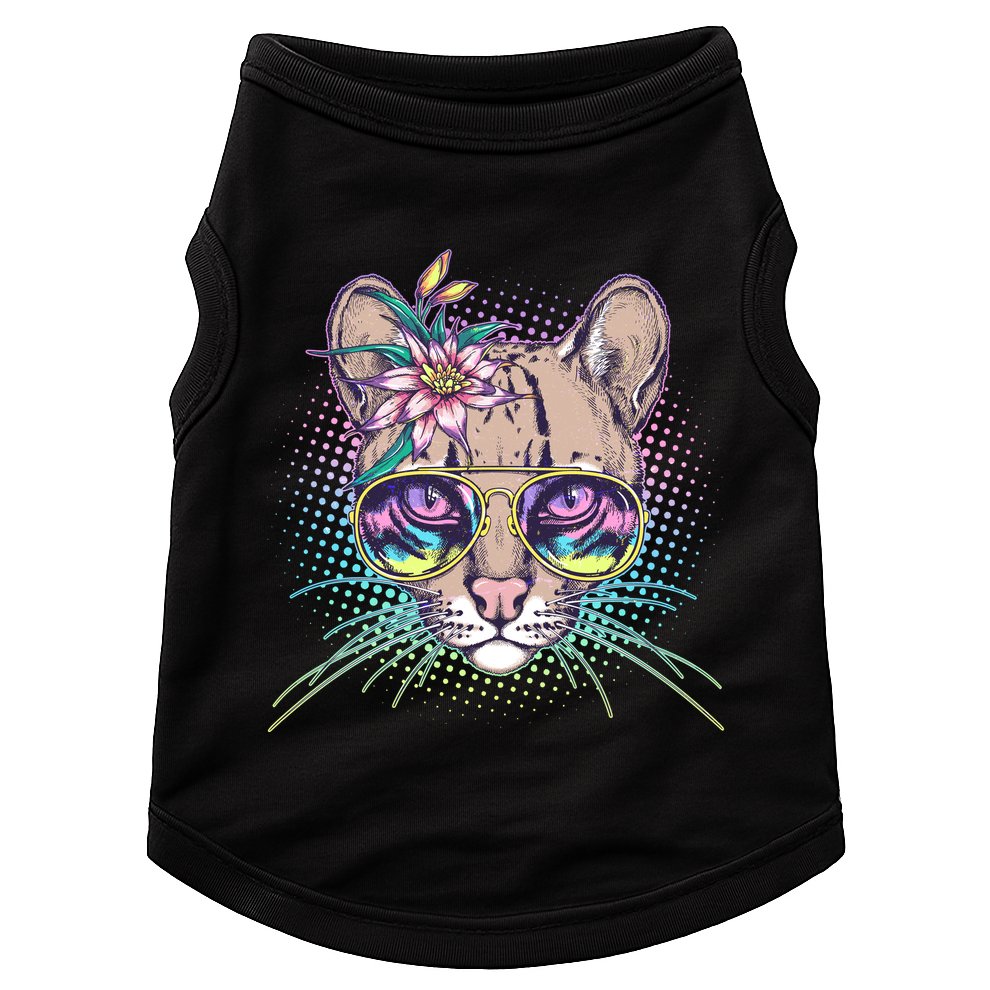 Cute Tropical Rainbow Ocelot Cat Doggie Tank