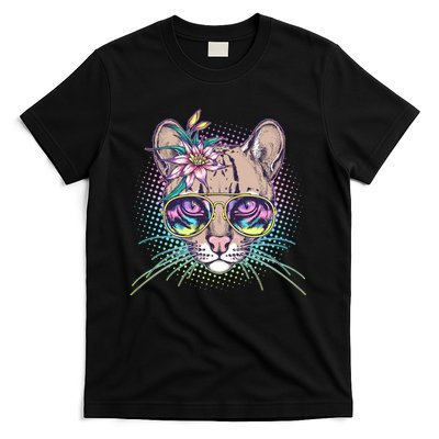 Cute Tropical Rainbow Ocelot Cat T-Shirt