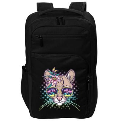 Cute Tropical Rainbow Ocelot Cat Impact Tech Backpack