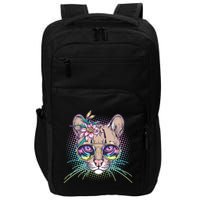 Cute Tropical Rainbow Ocelot Cat Impact Tech Backpack