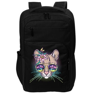 Cute Tropical Rainbow Ocelot Cat Impact Tech Backpack