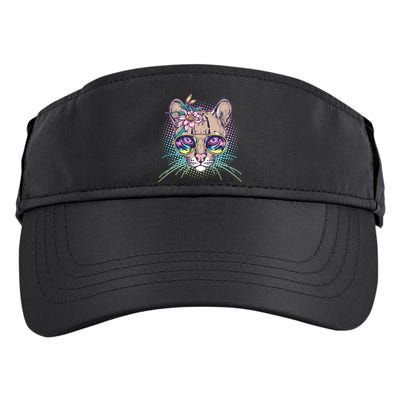 Cute Tropical Rainbow Ocelot Cat Adult Drive Performance Visor