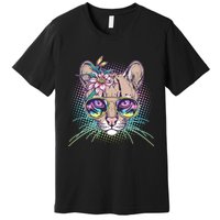 Cute Tropical Rainbow Ocelot Cat Premium T-Shirt
