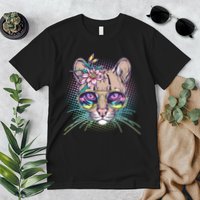 Cute Tropical Rainbow Ocelot Cat Premium T-Shirt