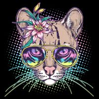 Cute Tropical Rainbow Ocelot Cat Premium T-Shirt