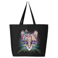 Cute Tropical Rainbow Ocelot Cat 25L Jumbo Tote