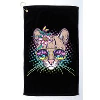 Cute Tropical Rainbow Ocelot Cat Golf Towel