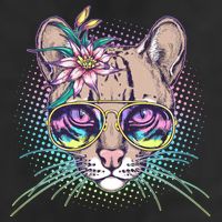 Cute Tropical Rainbow Ocelot Cat Golf Towel