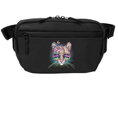 Cute Tropical Rainbow Ocelot Cat Crossbody Pack