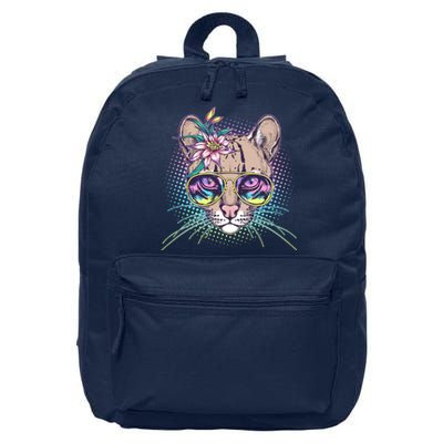 Cute Tropical Rainbow Ocelot Cat 16 in Basic Backpack