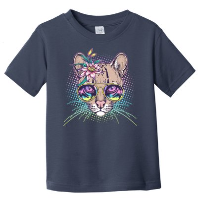 Cute Tropical Rainbow Ocelot Cat Toddler T-Shirt