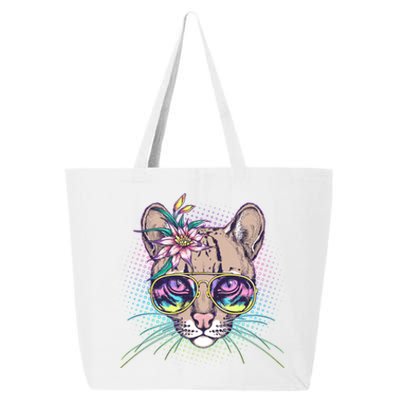 Cute Tropical Rainbow Ocelot Cat 25L Jumbo Tote