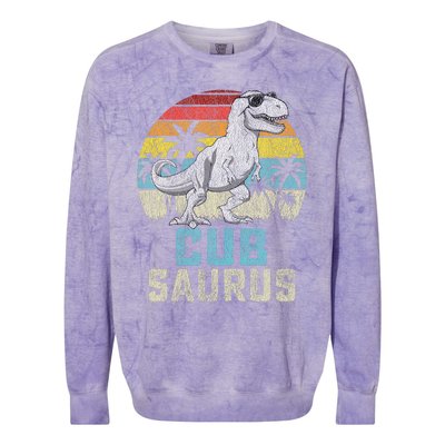 Cubsaurus T Rex Dinosaur Cub Saurus FatherS Family Colorblast Crewneck Sweatshirt