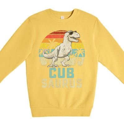 Cubsaurus T Rex Dinosaur Cub Saurus FatherS Family Premium Crewneck Sweatshirt