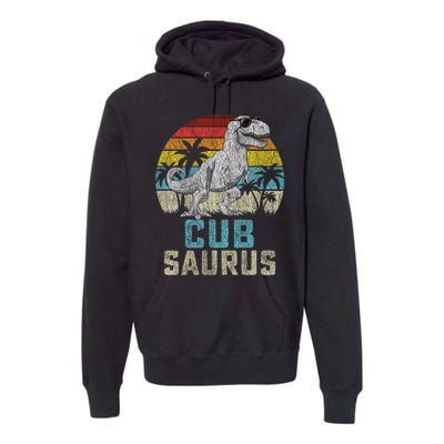 Cubsaurus T Rex Dinosaur Cub Saurus FatherS Family Premium Hoodie