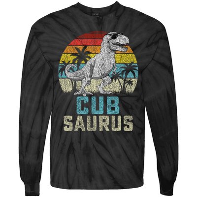 Cubsaurus T Rex Dinosaur Cub Saurus FatherS Family Tie-Dye Long Sleeve Shirt